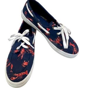 Sperry Navy Lobster Print Cape Cod Deck Shoes